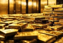 Vàng trượt giá từ đỉnh 2 tuần